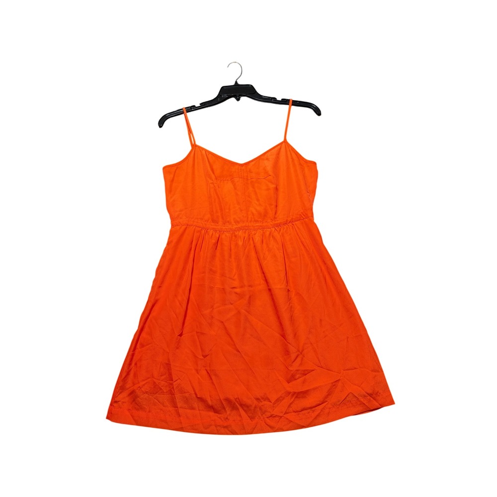 J.Crew Fit & Flare Dress Womens 12 Orange Excellent Condition Spaghetti Strap